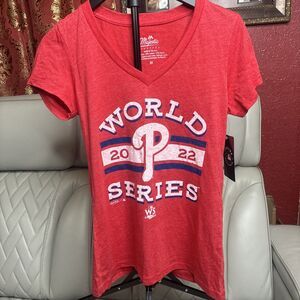 Womens Majestic Red Philadelphia Phillies 2022 World Series Size Medium NWT